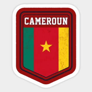 Cameroun // Vintage Look Flag Design Sticker